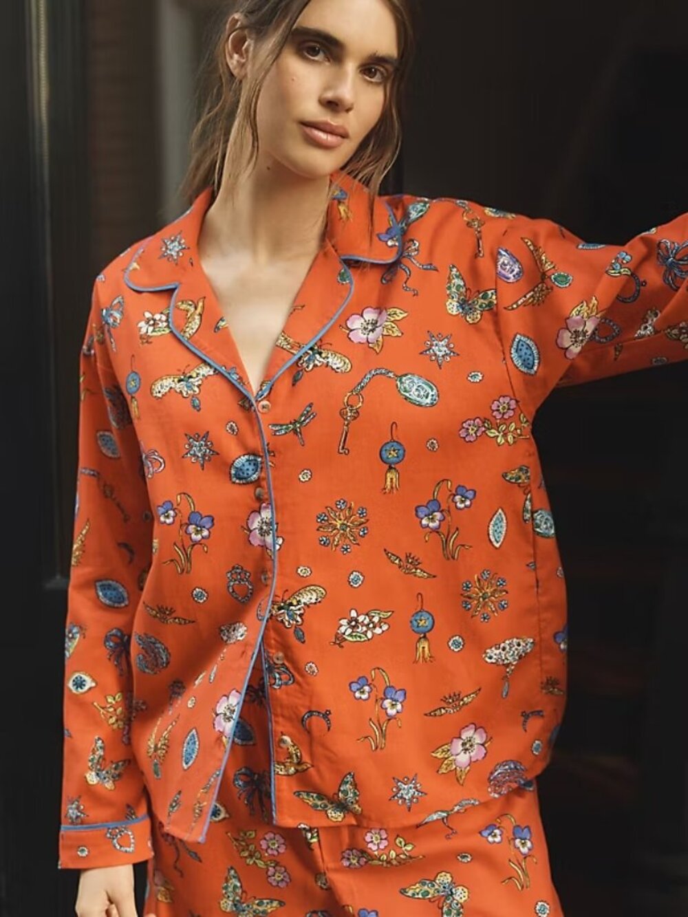Anthropologie LyreBird Cloud Flannel cotton Pajama Top XL new with tag nwt
